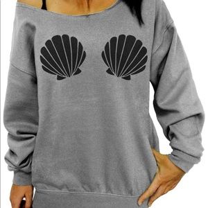 Mermaid Seashells Slouchy Sweatshirt